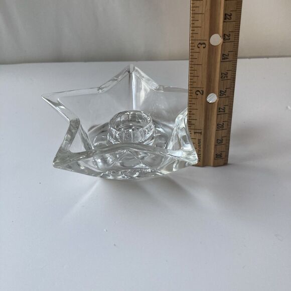 Vintage Star Shaped Glass Taper Tea Light Candle Holders 3 piece Set Celestial - Picture 5 of 16